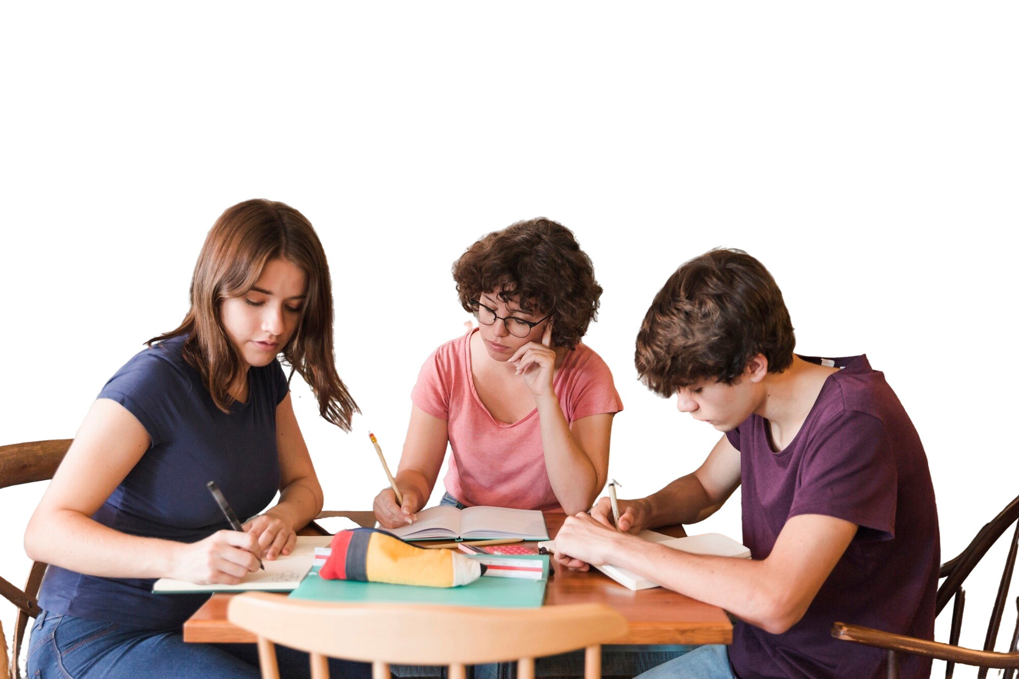 teenagers doing homework